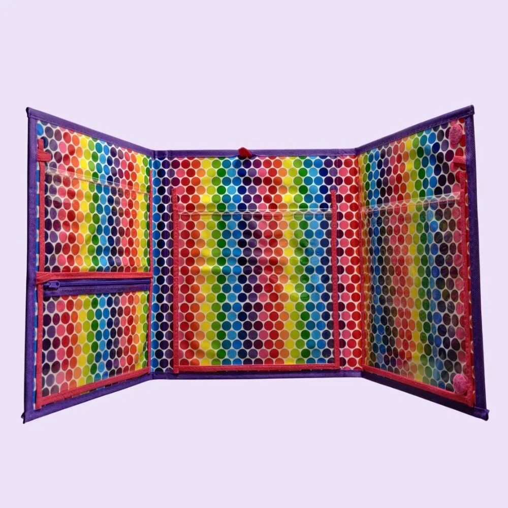 Lisa Frank Tikanni the Husky Dog Trifold Portfolio Art Case + HUGE Sticker Lot